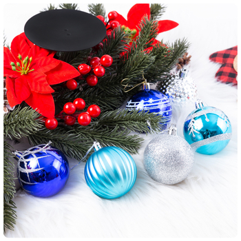 Plastične božićne kuglice s različitim oblicima, 30 komada