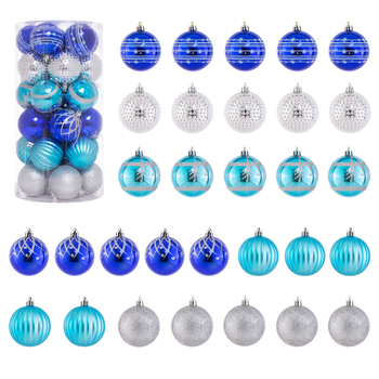 Plastične božićne kuglice s različitim oblicima, 30 komada