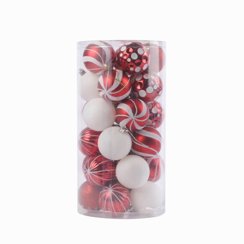 Plastične božićne kuglice s različitim oblicima, 30 komada