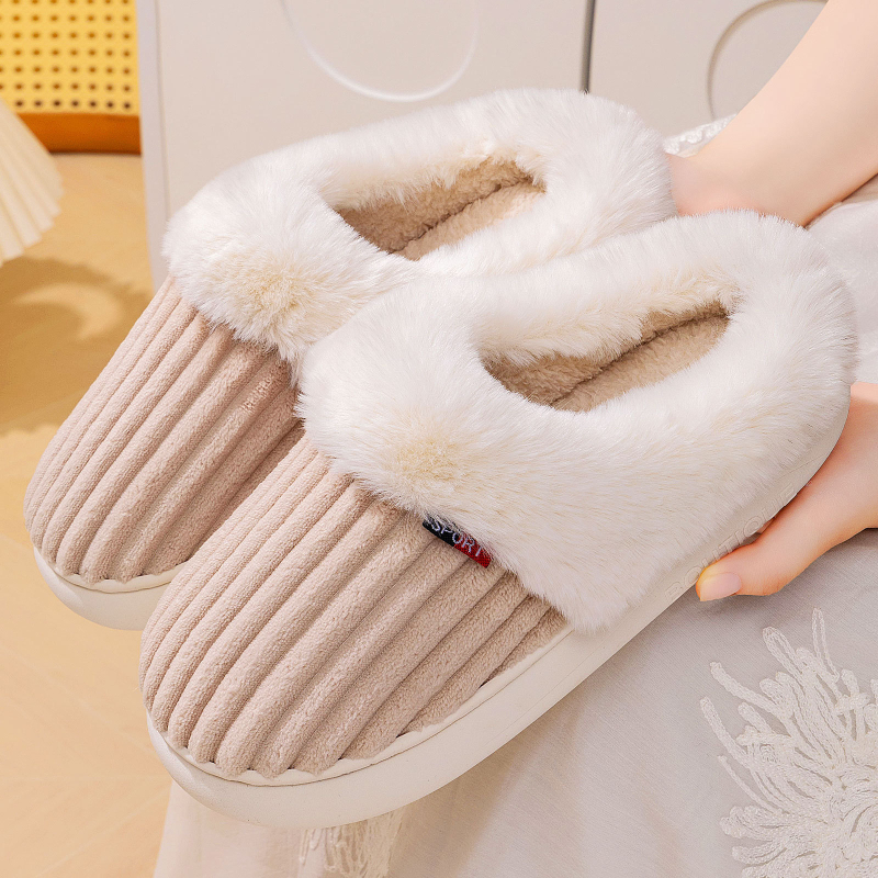 Női téli pamut papucs velúr felsőrésszel, műszőrös bélés, EVA talp, slip-on beltéri használatra