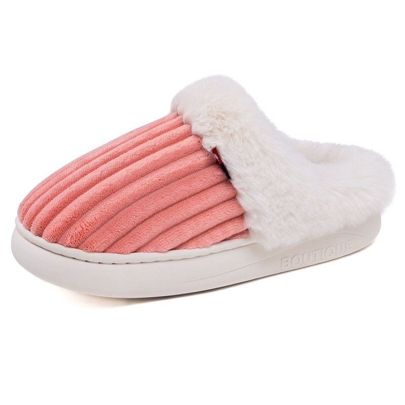 Női téli pamut papucs velúr felsőrésszel, műszőrös bélés, EVA talp, slip-on beltéri használatra