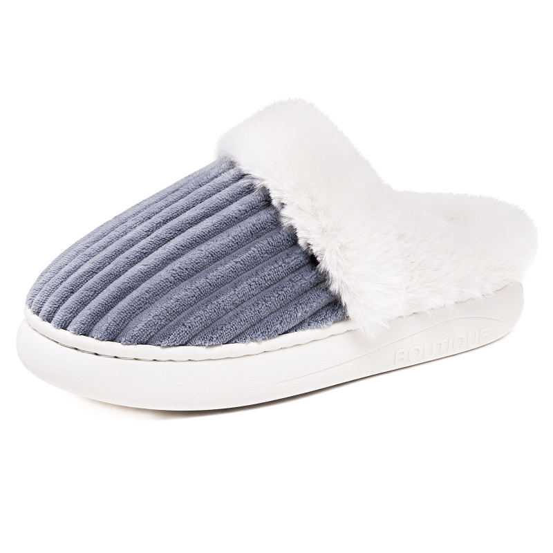 Női téli pamut papucs velúr felsőrésszel, műszőrös bélés, EVA talp, slip-on beltéri használatra