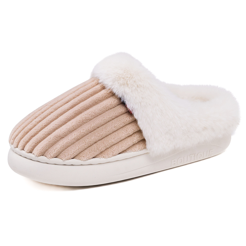 Női téli pamut papucs velúr felsőrésszel, műszőrös bélés, EVA talp, slip-on beltéri használatra