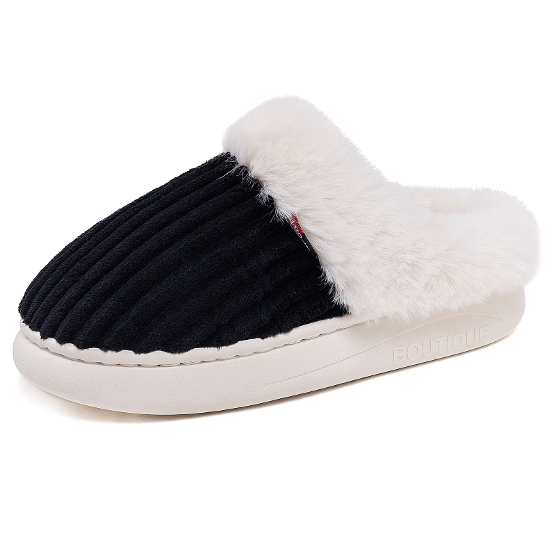 Női téli pamut papucs velúr felsőrésszel, műszőrös bélés, EVA talp, slip-on beltéri használatra