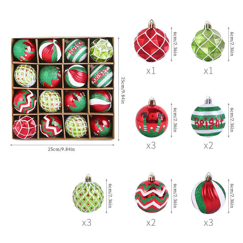 Changjin oslikana plastična božićna kugla – viseća dekoracija, stil korejski/etnički/japanski