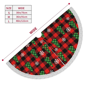 Prispôsobená vianočná sukňa pod stromček s strapcami po okraji, polyester