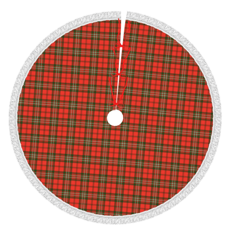 Prispôsobená vianočná sukňa pod stromček s strapcami po okraji, polyester