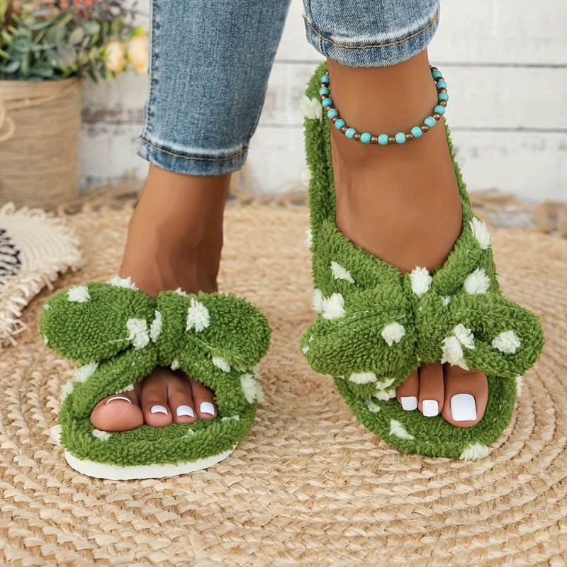 Ženske plišane papuče, gornji dio od tkanine, EVA đon, platforma, zima 2022