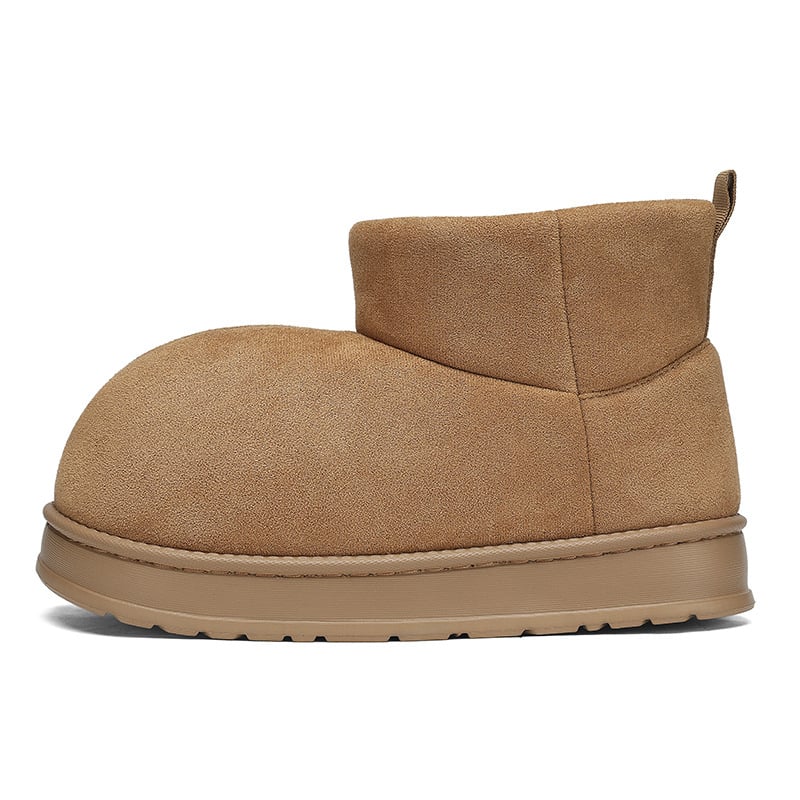 Zimné snehové čižmy – kórejský štýl, teplá podšívka, unisex (Zvýšenie výšky; Okrúhla špička; Vrchný materiál: bavlna; Výška podpätku: stredná 3–5 cm)