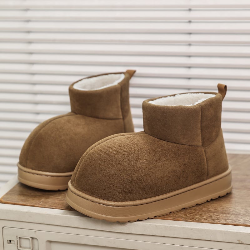 Zimné snehové čižmy – kórejský štýl, teplá podšívka, unisex (Zvýšenie výšky; Okrúhla špička; Vrchný materiál: bavlna; Výška podpätku: stredná 3–5 cm)