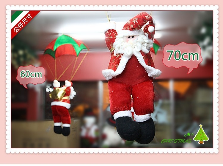 Decorațiune de Crăciun: Moș Crăciun coboară pe funie cu mărgele și scară de alpinism – ornament suspendat pentru scenă de Crăciun (Material: pluș; Nr. de articol: lt1006611705; Ambalare: cutie color; Sărbătoare: Crăciun; IP licențiat: Nu)