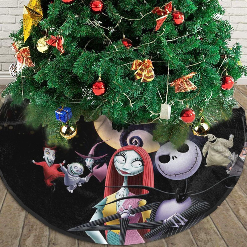 Plyšová sukňa na stromček so šnúrkami, moderný minimalistický dizajn, potlačený dizajn