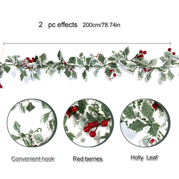 Mű rattan-liana dekoráció szimulált levelekkel és gyümölcsökkel; anyag: selyemvirágok