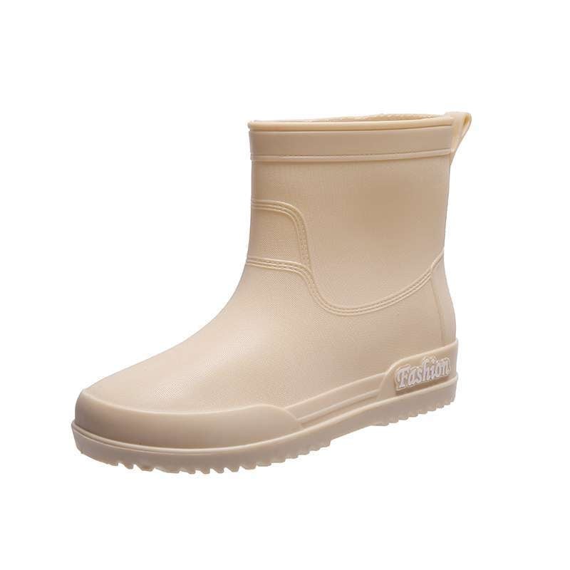 Moterų lietaus batai vidutinio ilgio, viršutinė dalis iš PVC, neslystantys ir atsparūs vandeniui, lengvi su minkšta pada