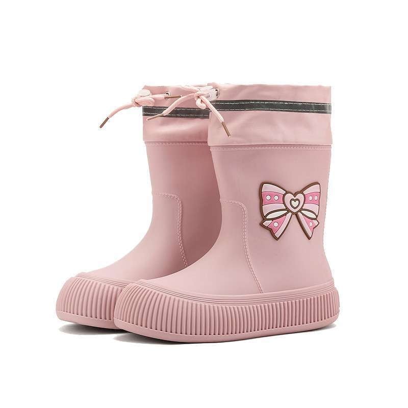 Moterų lietaus batai vidutinio ilgio, viršutinė dalis iš PVC, neslystantys ir atsparūs vandeniui, lengvi su minkšta pada