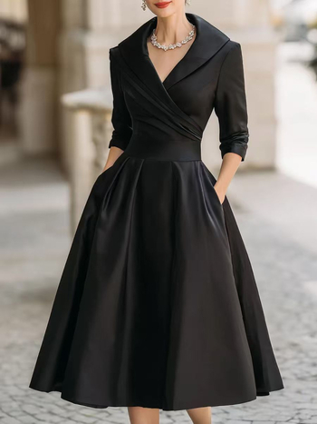 Rochie neregulată, stil european și american, lungă, mâneci lungi, poliester