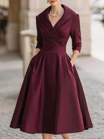 Rochie neregulată, stil european și american, lungă, mâneci lungi, poliester
