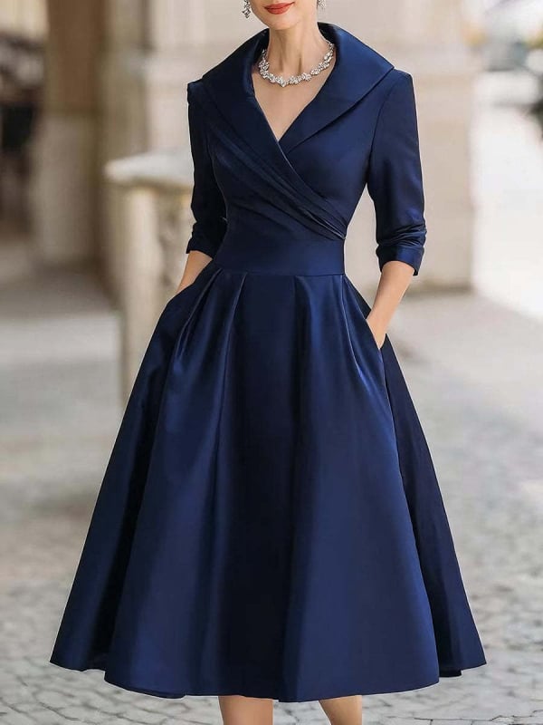 Rochie neregulată, stil european și american, lungă, mâneci lungi, poliester