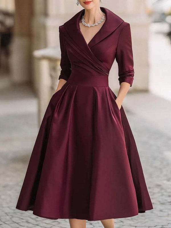 Rochie neregulată, stil european și american, lungă, mâneci lungi, poliester