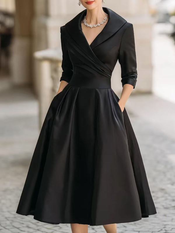 Rochie neregulată, stil european și american, lungă, mâneci lungi, poliester