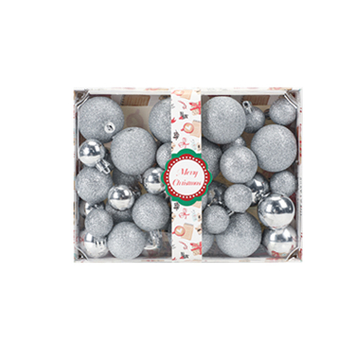 42-dijelni set elektroplatiranih plastičnih kuglica za ukrašavanje drveta – moderan minimalistički stil