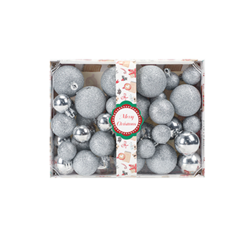 42-dijelni set elektroplatiranih plastičnih kuglica za ukrašavanje drveta – moderan minimalistički stil