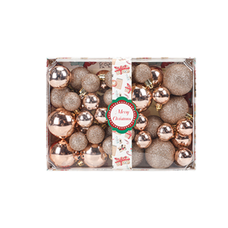 42-dijelni set elektroplatiranih plastičnih kuglica za ukrašavanje drveta – moderan minimalistički stil