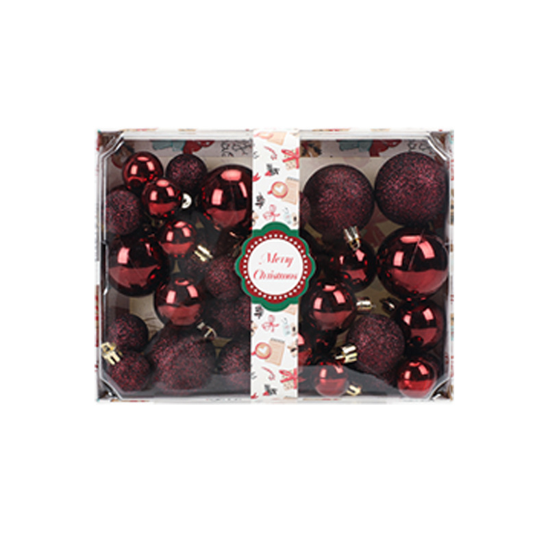 42-dijelni set elektroplatiranih plastičnih kuglica za ukrašavanje drveta – moderan minimalistički stil