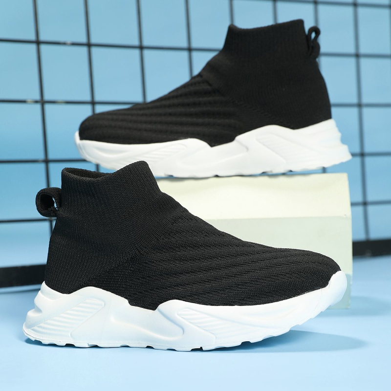 Férfi slip-on sportcipő kötött felsőrésszel, légáteresztő, alacsony bokavonalú, EVA talp