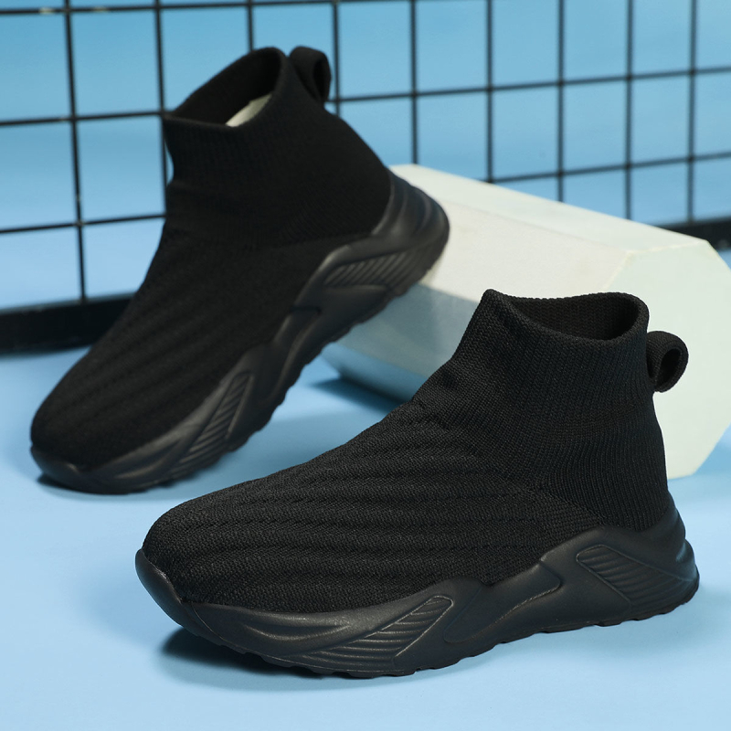 Férfi slip-on sportcipő kötött felsőrésszel, légáteresztő, alacsony bokavonalú, EVA talp