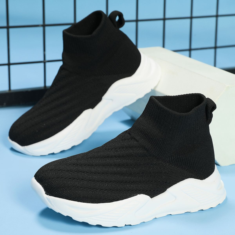 Férfi slip-on sportcipő kötött felsőrésszel, légáteresztő, alacsony bokavonalú, EVA talp
