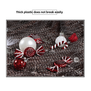 Set od 40 ukrasnih kuglica za božićno drvce s neobičnim oblikama, cilindrični set za vješanje, višebojni dizajn; Materijal: Drugo; Stil: Moderan minimalizam, lagan luksuz; Pogodno za Božić