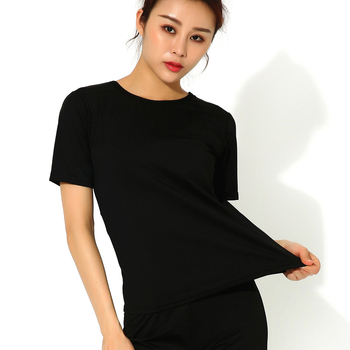 Dámske fitness tričko s krátkymi rukávmi a okrúhlym výstrihom – Milk Silk tkanina, 88% polyester, podšívka so strieborným povrchom, vhodné pre fitnes, beh, cyklistiku