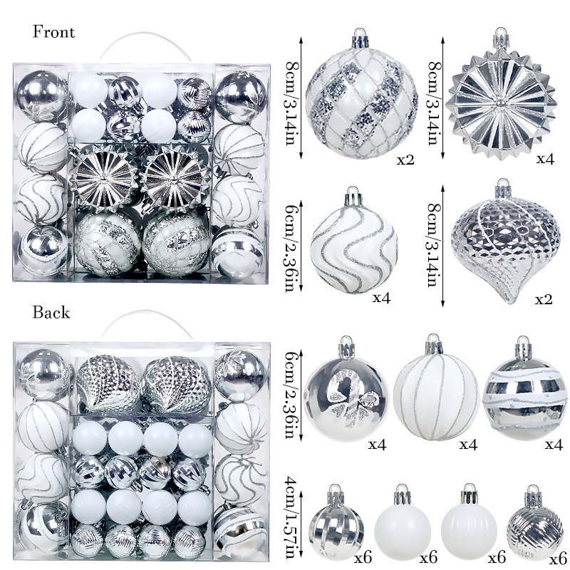 Božićna dekorativna plastična kugla s elektroplatiniranim završnim premazom, suvremeni umjetnički stil, marka Zunhong, polu ručna i polu mehanička proizvodnja