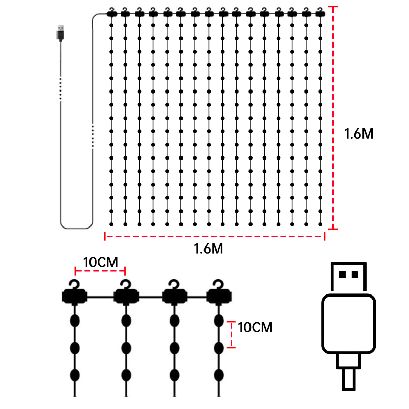 Vnútorné RGB LED závesné svetlá, DIY programovateľné, vianočná dekorácia, E14 zásuvka, stmievateľné, IP44