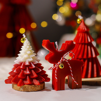 HX-086 Svíčka vianočný strom, ručná výroba, liatie, sójový zmes vosku, tlač s vlastným logom