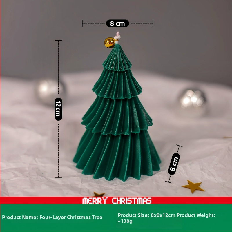 HX-086 Svíčka vianočný strom, ručná výroba, liatie, sójový zmes vosku, tlač s vlastným logom