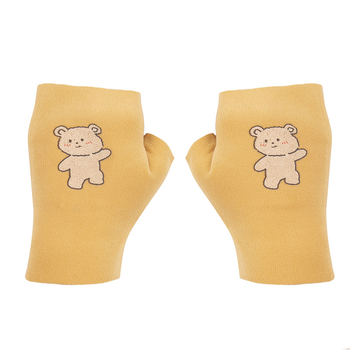Mănuși pentru copii din bumbac, deget jumătate, calde, model reliefat, pentru vârsta 6-16 ani
