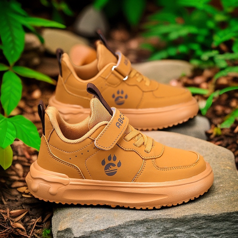 Gyerekek futócipője – bőr felsőrész, Velcro-zárás, vízálló, könnyű, 4–16 éves korosztálynak.