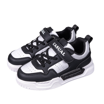 Pantofi sport pentru copii din piele, talpă joasă, închidere Velcro, talpă ușoară, impermeabili și rezistenți la uzură