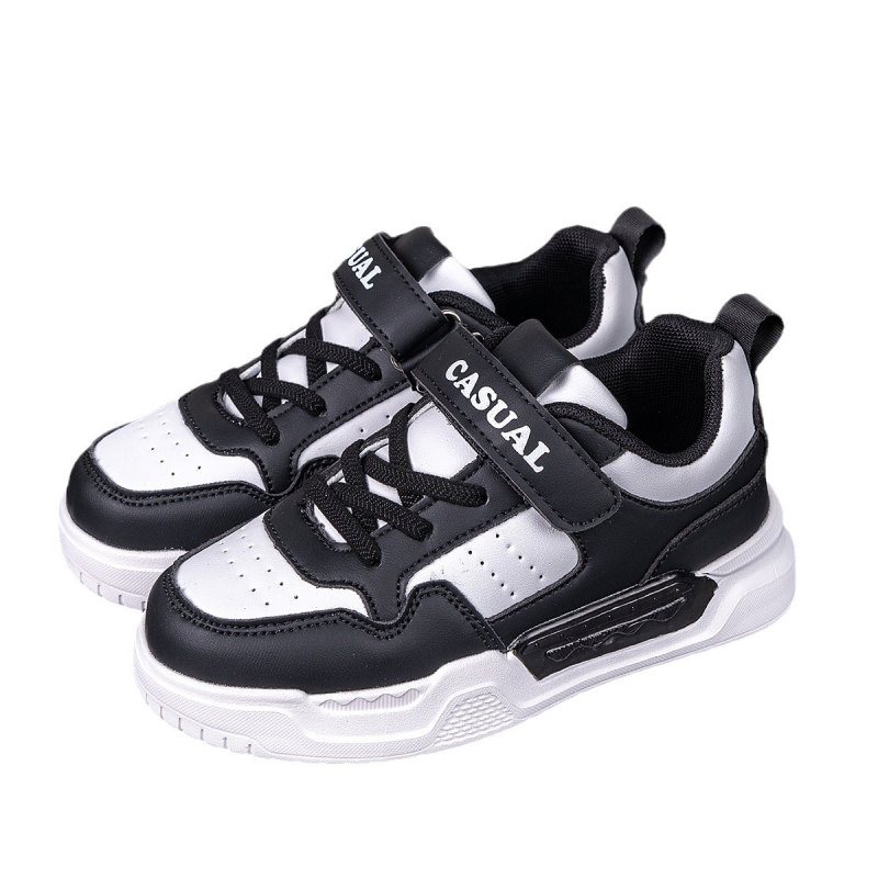 Pantofi sport pentru copii din piele, talpă joasă, închidere Velcro, talpă ușoară, impermeabili și rezistenți la uzură