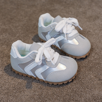 Pantofi pentru copii unisex, partea superioară din piele artificială, talpă din plastic, model cu dungi, gleznă joasă