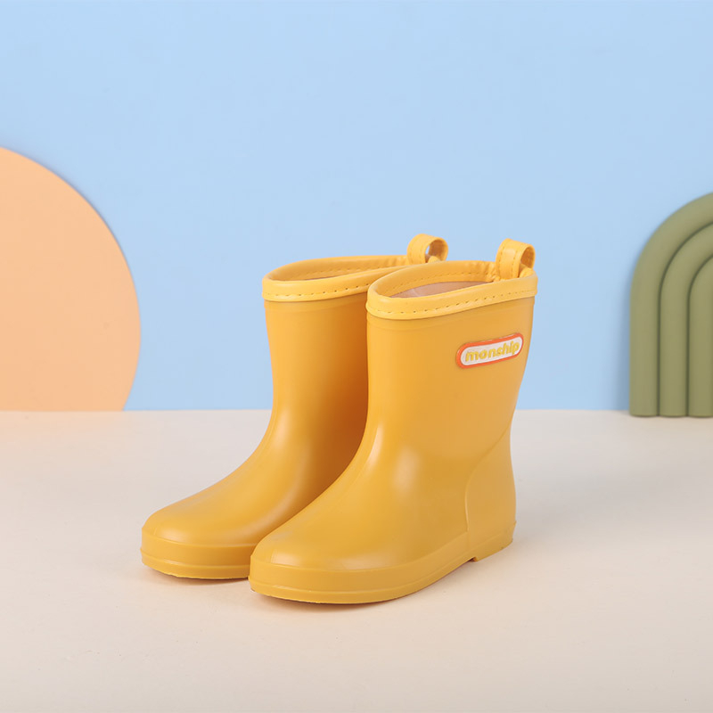 PVC dažďové čižmy pre deti, unisex, neprepúšťajú vodu po celý rok, s plochou pätou a nízkym horným obvodom topánky