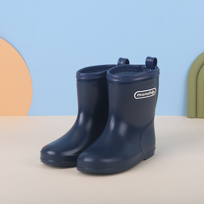 PVC dažďové čižmy pre deti, unisex, neprepúšťajú vodu po celý rok, s plochou pätou a nízkym horným obvodom topánky