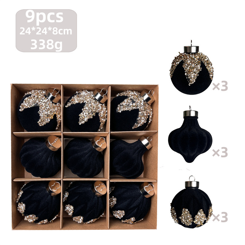 Set de pictură flocking pentru minge de Crăciun din plastic, lucrat manual, stil modern minimalist