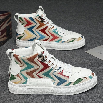 Κορεατικού στυλ board shoes, PU επάνω, καλοκαιρινά αναπνεύσιμα, κορδόνια, καουτσούκ σόλα