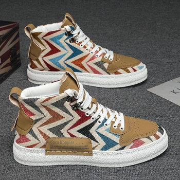 Κορεατικού στυλ board shoes, PU επάνω, καλοκαιρινά αναπνεύσιμα, κορδόνια, καουτσούκ σόλα