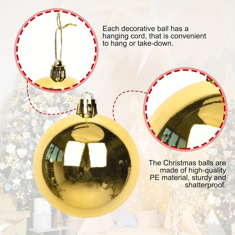 Plastični božićni set kuglica – kreativna poklon kutija, kuglice za bor (Materijal: Plastika; Izrada: polu ručna i polu mehanička; Šifra proizvoda: 45653285; Blagdani: Božić; Poklon: Osobni poklon)