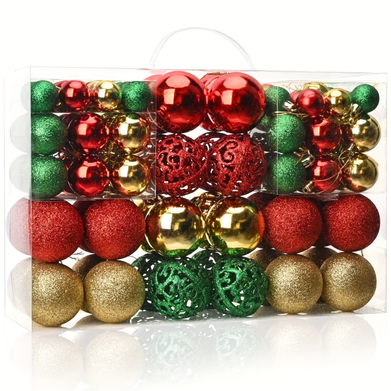 Plastični božićni set kuglica – kreativna poklon kutija, kuglice za bor (Materijal: Plastika; Izrada: polu ručna i polu mehanička; Šifra proizvoda: 45653285; Blagdani: Božić; Poklon: Osobni poklon)