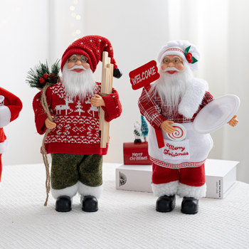 Фигура на Дядо Коледа с рюкзак – коледна украса, стояща поза; Код: YN-25729; Материал: Друг; Марка: Друг; Коледа